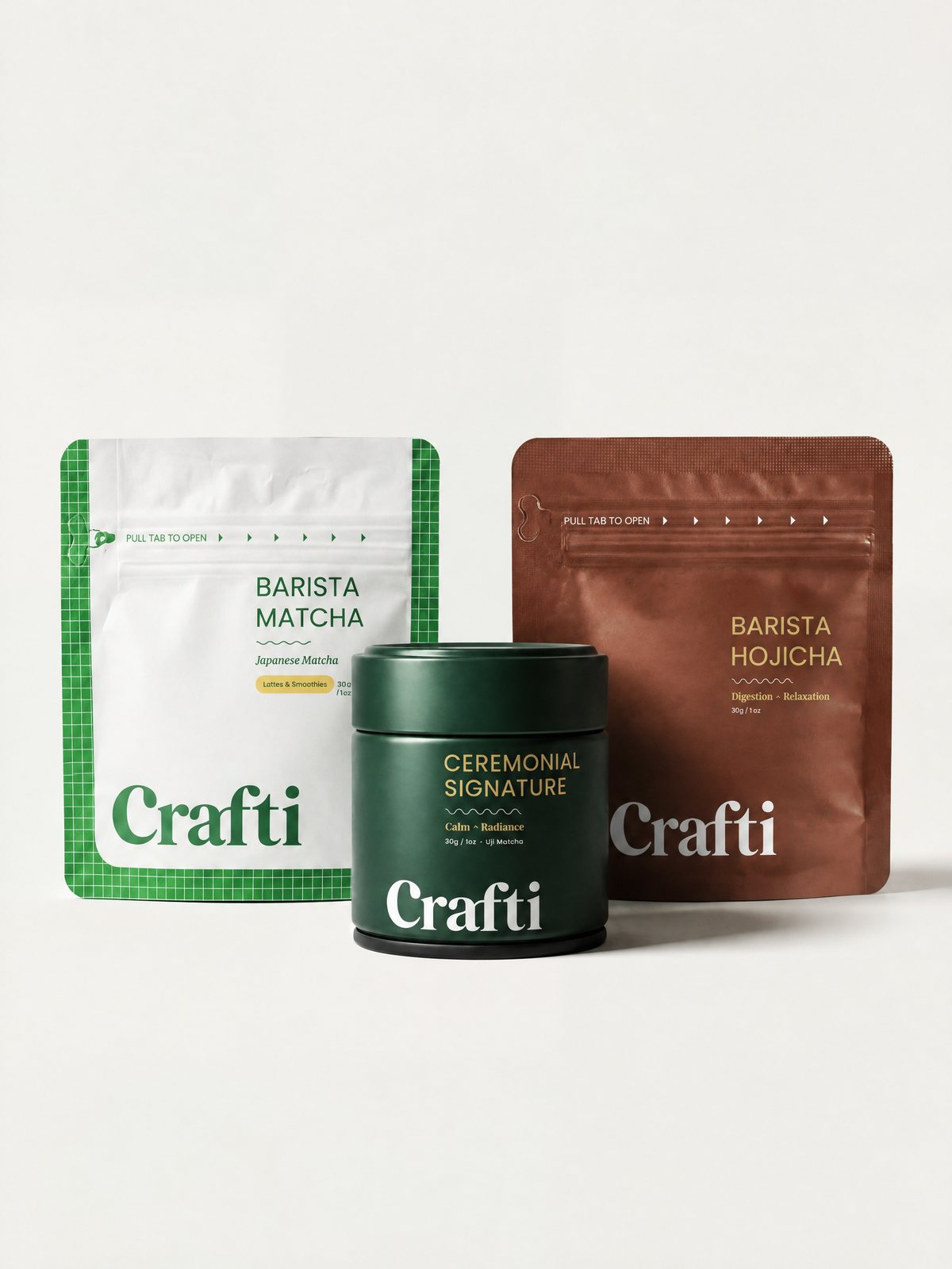 Ceremonial Signature 30g + Barista Matcha 30g + Barista Hojicha 30g
