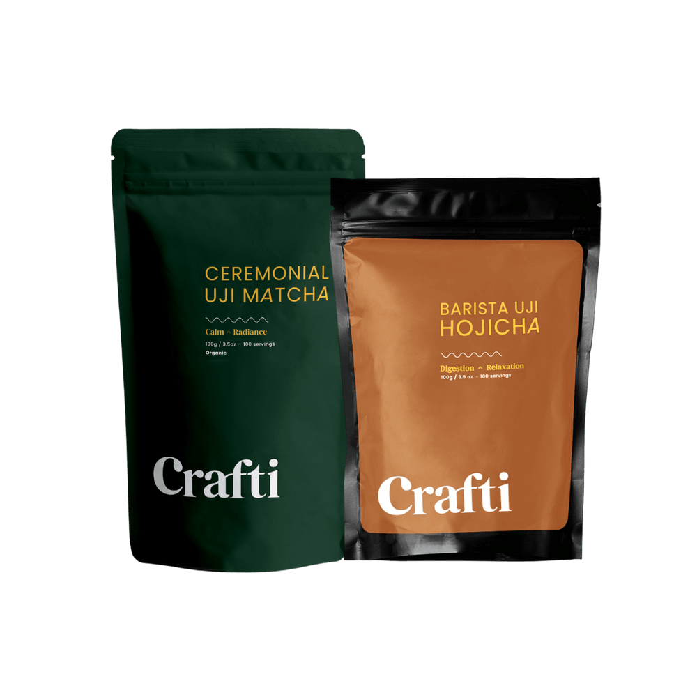 [Bundle of 2] Ceremonial Uji Matcha / Barista Uji Hojicha 100g